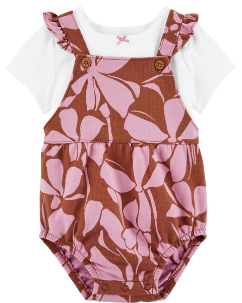 Conjunto jardineira floral Carter’s