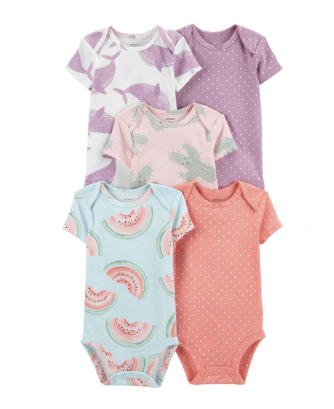 Kit body 5 peças manga curta melancia Carter’s