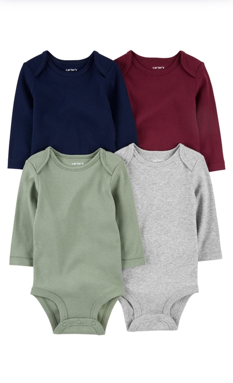 Kit body manga longa Carter’s básico