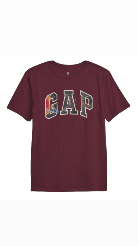 Camiseta infantil logo planetas marsala Gap