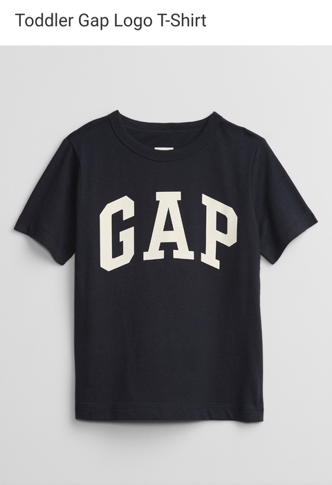Camiseta infantil azul marinho logo Gap