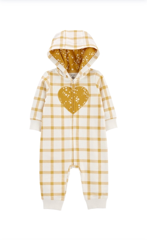 Macacão bebê coração amarelo Carter’s