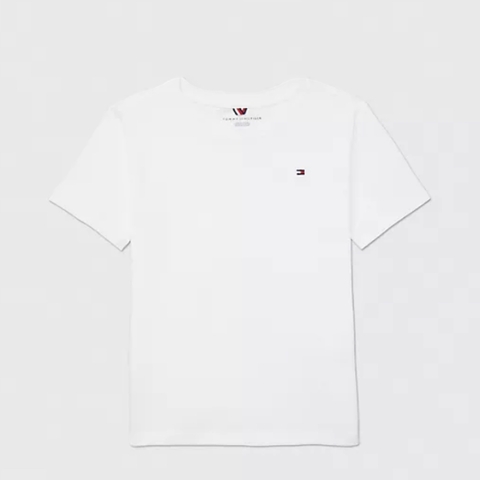 Camiseta básica infantil branca Tommy Hilfiger