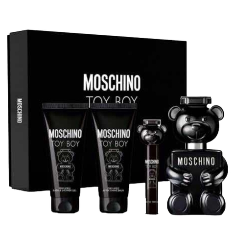 Kit Toy Boy Moschino Eau de Parfum 100 ml + Eau de Parfum 10 ml + Shower gel 100 ml + Balm 100 ml