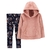 Conjunto infantil sherpa rosa estampado Carter’s