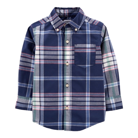 Camisa infantil xadrez azul Carter’s