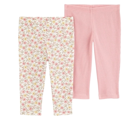 Kit bebê 2 peças calça rosa floral Carter’s