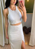 Conjunto Blusa Cropped e Saia Longuete - FELPS IMPORTS CLOSET