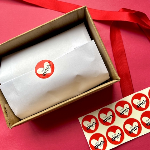 Cartela de Adesivos "Com amor"
