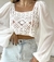 CROPPED DE CROCHE MANGA LONGA na internet