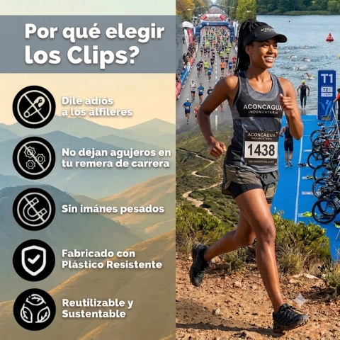 Clips Portadorsal Running, Triatlones, Duatlones