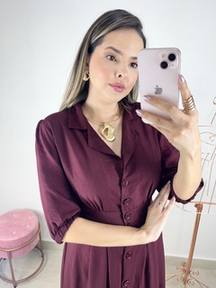 Chemise Aurora - Marsala - Bico Doce - Moda Feminina