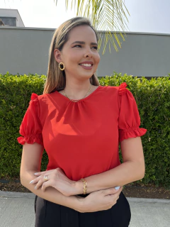 Blusa Crepe Vermelha