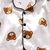 Pijama de lapela e calça com estampa de urso na internet