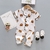 Pijama de lapela e calça com estampa de urso