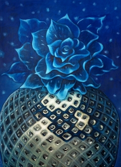 La flor azul - Oscar Reina, pintura