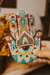 Amuleto Mandala Porcelana Mão de Fátima - Ateliê 303