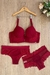 CONJUNTO LUXUOSO PLUS SIZE EM RENDA E TULE COM DUAS CALCINHAS - SUTIÃ EM BASE DE ESPUMA COM DETALHE VAZADO - LATERAIS DUPLAS - ALÇAS 18 - FECHO DE 6 C - Apimentada