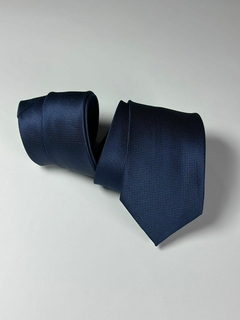 Gravata Jacquard Azul Marinho Textura quadriculada na internet