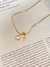 Colar Cristal com Mini Cruz Ouro