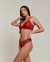 Conjunto sem bojo Love vermelho divino com cinta liga - Clube da Lingerie