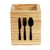 Porta talheres garfo faca colher utensilio de cozinha madeira pinus envernizada com aplique 15x12cm mesa - loja online