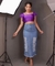 Saia Jeans destróide - comprar online