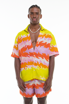 Camisa Reta MC - Estampa Reflexo