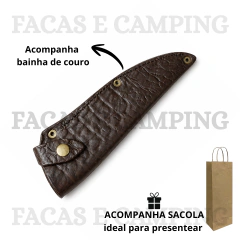 Faca Personalizada de 7" Aço Inox Esculpida Javali - Facas e Camping