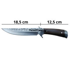 Faca Com Lâmina Aço Inox Decorada e Cabo De Madeira - comprar online