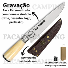 Faca Personalizada de 9" Aço Inox Osso Natural