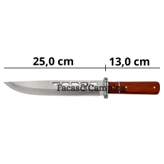 Faca 10" Vazada Fulltang e Cabo de Madeira - comprar online