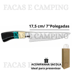 Faca Personalizada de 7" Aço Inox Resina Madeira - comprar online