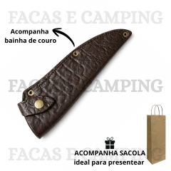 Faca Personalizada de 7" Aço Inox Osso Natural - Facas e Camping