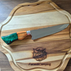 Faca 8" Personalizada Resina Perolada Verde - comprar online