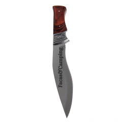 Faca Kukri com Guarda Esculpida e Cabo de Madeira na internet