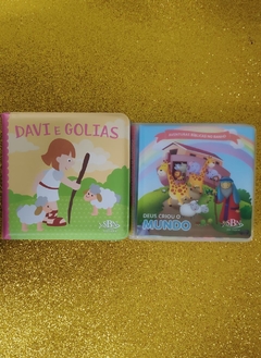 BÍBLICOS DE BANHO (DEUS CRIOU O MUNDO / DAVI E GOLIAS) - FRETE GRÁTIS