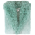 ROUPAO FEMININO GOLA PELOS COM PLUMAS ELEGANTE - VERDE