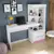 Escrivaninha Office NT2010 com Estante 2 Gavetas Branco New/Rosa Flex - Notável