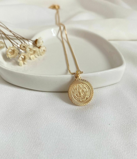 Colar São Bento - Banhado a ouro