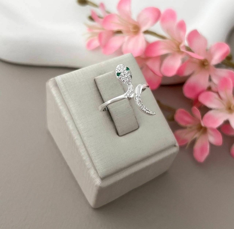 Anel cobra regulável - Joia em prata 925