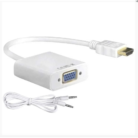 Conversor Entrada HDMI Macho para VGA Femea + Audio Branco ADAP0038 Storm