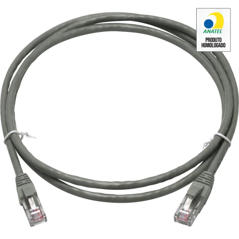 Patch Cord UTP Cat5e 1,5M Cinza 26AWG Seclan