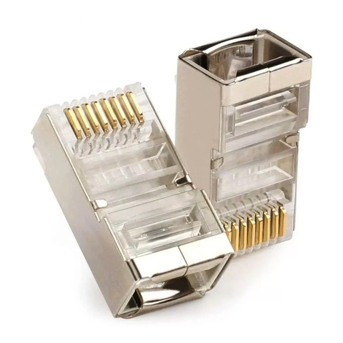 Conector RJ45 Macho CAT6 Blindado Pacote com 25 unidades STORM