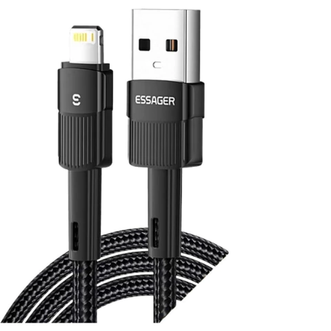 Cabo USB para Lightning 1M Nylon EXCL-XC01 Preto Essager TEA1309