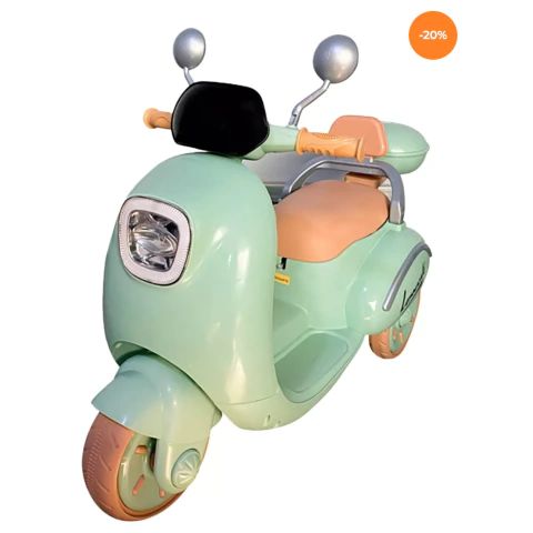 Moto Eletrica Infantil Scooter Lemn 6V com Luz de Led e com Som Música Buzina