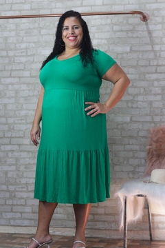 VESTIDO VERDE LONGO DE MALHA
