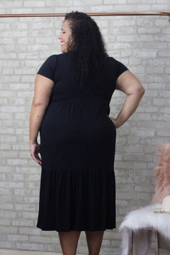 VESTIDO PRETO LONGO DE MALHA - comprar online