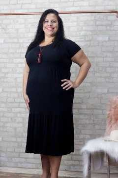 VESTIDO PRETO LONGO DE MALHA