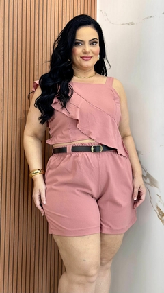 CONJUNTO ROSA NUDE COM CINTO na internet